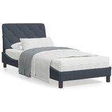 vidaXL Posteljni okvir z LED lučkami temno siv 90x190 cm žamet Cene