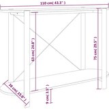  Konzolni stol crni 110 x 38 x 75 cm od konstruiranog drva | Eponuda.com