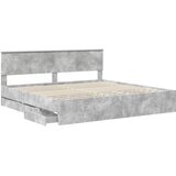  Krevetna konstrukcija s ladicama Betonski sivi 200 x 200 cm Siva 210 x 203 x 90 cm | Shoptok.si