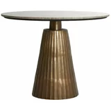Light & Living Okrogla jedilna miza z mizno ploščo v marmornem dekorju v bronasti in naravni barvi ø 100 cm Rianne –