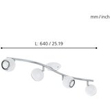 Eglo Bimeda spot/4, led, gu10, 4x3w, 4x240lm, bela/hrom | Eponuda.com
