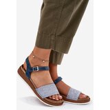 Inblu Women's Sandals With Braiding On The Strap Blue | Shoptok.si