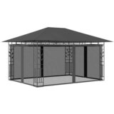 vidaXL Paviljon z mrežo proti komarjem 4x3x2,73 m antraciten 180 g/m², (20729685) | Shoptok.si
