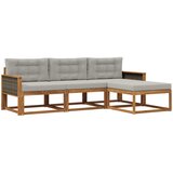  Set vanjskih sofa s jastukom 4 pcs Prirodna i Svjetlosiva | shoptok.hr