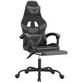  Vrtljiv gaming stol z oporo za noge črno in zeleno um. usnje, (21378466) | Shoptok.si