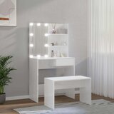  Komplet toaletnih mizic z LED lučkami bel visok sijaj, (20715625) | Shoptok.si