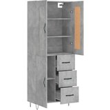  Visoka komoda siva betona 69 5x34x180 cm od konstruiranog drva | shoptok.hr