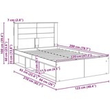  Konstrukcija postelje Sonoma 120 x 200 cm Masivno borovo les, (5000104402) | Shoptok.si