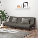  The Living Store Kavč dvosed z ležiščem sivo umetno usnje - Raztegljiv Kavč, (21501688) Cene
