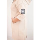 Kesi Włoski Elegant Plus Size women's coat with a collar and large pockets fango | Shoptok.si