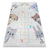 RugsX BAMBINO 43092 pralna preproga Živali, mavrica za otroke protizdrsna - siva / rumena 200x290 cm, (5000176269) | Shoptok.si