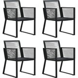  5-dijelni vrtni blagovaonski set od PVC ratana crni Crna Dužina stola 160 cm | Shoptok.si