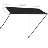  Tenda na uvlačenje s LED svjetlima 300 x 150 cm antracit | shoptok.hr