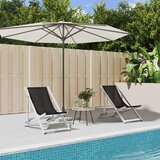  Sklopive stolice za plažu 2 kom crne od aluminija i tekstilena | shoptok.hr