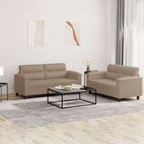 vidaXL 2-dijelni set sofa s jastucima boja cappuccina od umjetne kože | shoptok.hr