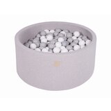 MeowBaby Bazen z žogicami, 90x40 cm s 300 žogicami, bombaž, svetlo siva: bela/siva, (21295041) | Shoptok.si