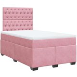 vidaXL Krevet s oprugama i madracem ružičasti 120 x 190 cm baršunasti | shoptok.hr