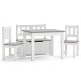 The Living Store 3-delni komplet otroške mize in stolov bel in siv MDF - Komplet Otroške Mize In Stolov, (21419596) | Shoptok.si