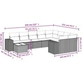vidaXL 10-dijelni set vrtnih sofa s jastucima bež od poliratana | shoptok.hr