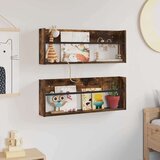  Polica za časopise Zidne 2 pcs Dimljeni hrast 80 x 12 x 30 cm | shoptok.hr