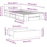 vidaXL Okvir kreveta s ladicom crni 75 x 190 cm konstruirano drvo | shoptok.hr