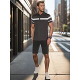 DStreet Koszulka męska polo z paskami ciemnoszara | shoptok.hr