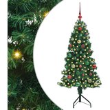 vidaXL Kotično umetno božično drevo Zelena 150 cm PVC in kovina | Shoptok.si