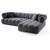 Atelier Del Sofa Petra Desna ugaona sofa na razvlačenje, 280 x 170 cm, Tamno siva | Eponuda.ba