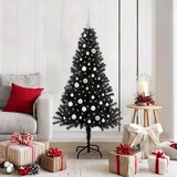 vidaXL Božično drevo med 150 LED z stojalom Črna 150 cm PVC | Shoptok.si