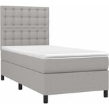  Krevet box spring s madracem LED svjetlosivi 90x190 cm tkanina | shoptok.hr