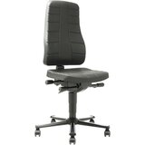 bimos Vrtljivi delovni stol All-in-One, s kolesi, črna PU pena | Shoptok.si