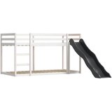 Krevet na kat s toboganom i zavjesama ružičasti 90 x 200 cm | shoptok.hr