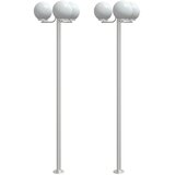  Vanjske podne lampe 2 kom. srebrne 215 cm nehrđajući čelik | shoptok.hr
