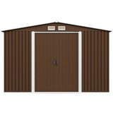Furnova Vrtna skladiščna lopa rjava 257x205x178 cm jeklena, (21912725) | Shoptok.si