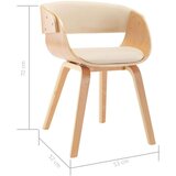  Jedilni stoli 2 kosa krem ukrivljen les in umetno usnje, (20699995) | Shoptok.si