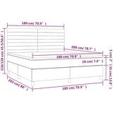  Krevet box spring s madracem LED plavi 180x200 cm od tkanine | shoptok.hr