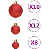  Set božićnih kuglica od 111 komada crveni od polistirena | shoptok.hr