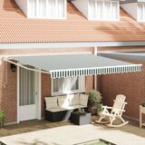 vidaXL Automatska uvlačna tenda Zelena i bijela 400x300 cm | shoptok.hr