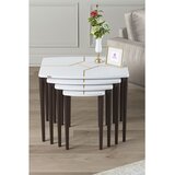 Hanah home set od 4 umetnutih stočića Lyon, beli / orah | Eponuda.com