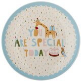 Bloomingville Mini Svetlo moder/kremno bel otroški krožnik iz kamenine ø 16 cm Celebrate – Cene