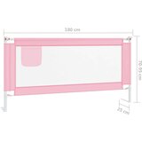 vidaXL sigurnosna ograda za dječji krevet ružičasta 180x25 cm tkanina | shoptok.hr