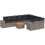  10-dijelni set vrtnih sofa od poliratana s jastucima sivi | shoptok.hr