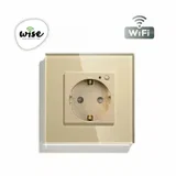 wifi pametna utičnica, ugradna - stakleni panel krem WU0002