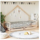 vidaXL Otroški posteljni okvir s predali 90x200 cm trdna bor | Shoptok.si