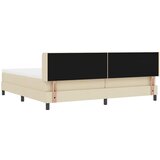  Krevet s opruga kutije s uzglavljem Krema 200 x 200 cm tkanina | shoptok.hr