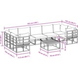 vidaXL Sjedeća garnitura za vrt 8 pcs Crna Aluminij | shoptok.hr