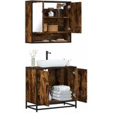 vidaXL kopalniška garnitura 2-delna dimljeni hrast inženirski les | Shoptok.si