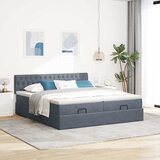  Okvir kreveta s madracima tamnosivi 200x200cm baršunasti | shoptok.hr
