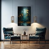  Sodobna stenska dekoracija Zlati listi fantazije - PREMIUM ART () | Shoptok.si
