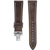 INF Pašček za uro iz pravega usnja z dvojno metuljasto zaponko - 20 mm coffee, (21579591) | Shoptok.si